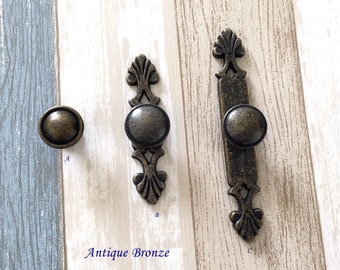 Black Knob Cabinet Pulls Antique Bronze Drawer Knobs Dresser Pull Back Plate Drawer Pulls Kitchen Knobs Plates Hardware Lynns Graceland