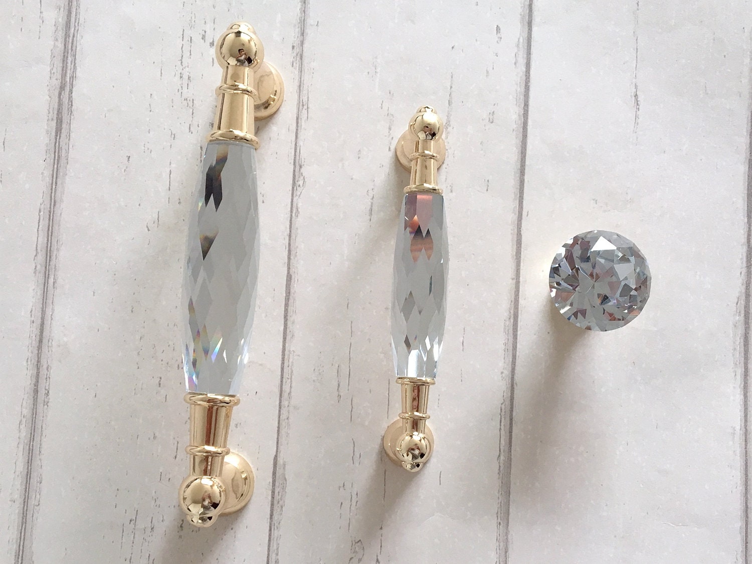 3.75 5 Glass Drawer Pull Gold Crystal Handle Pull Etsy