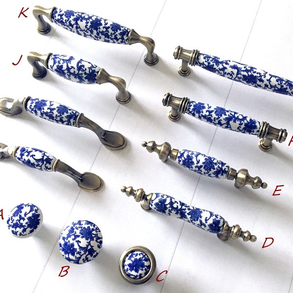 3" 3.75" 5" Drawer Pulls Handle Cabinet Pull Handles Dresser Knob Pulls Kitchen Door Handles Blue White Bronze 76 96 128 mm LynnsGraceland