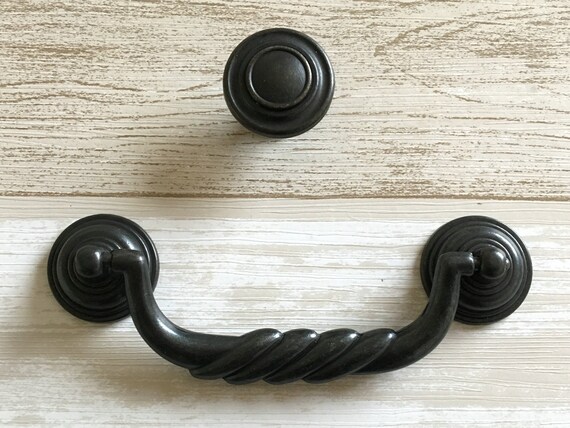 4 5 Vintage Style Bail Drawer Pulls Handle Dark Antique Etsy