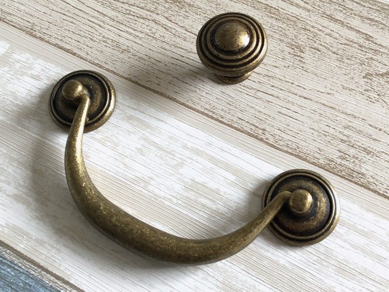 4.25 Vintage Style Bail Drawer Pulls Handle Knob Antique Etsy