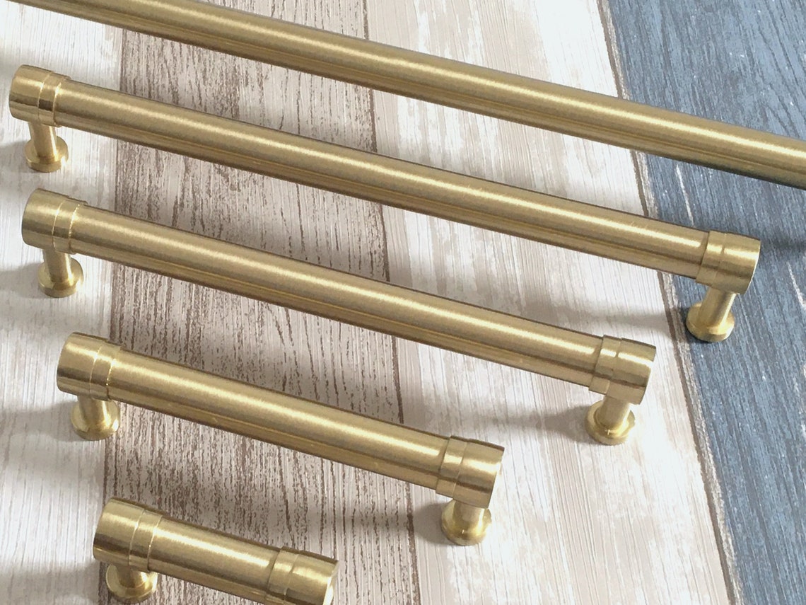 Brushed Gold Pull Handle Gold Drawer Pull Handles Etsy Australia