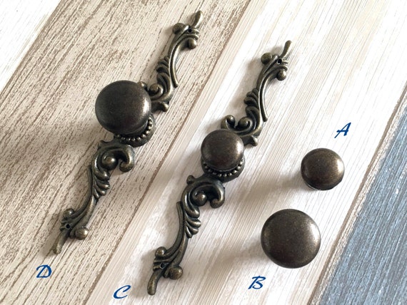 Vintage Look Knob Back Plate Drawer Pulls Backplate Rustic Etsy