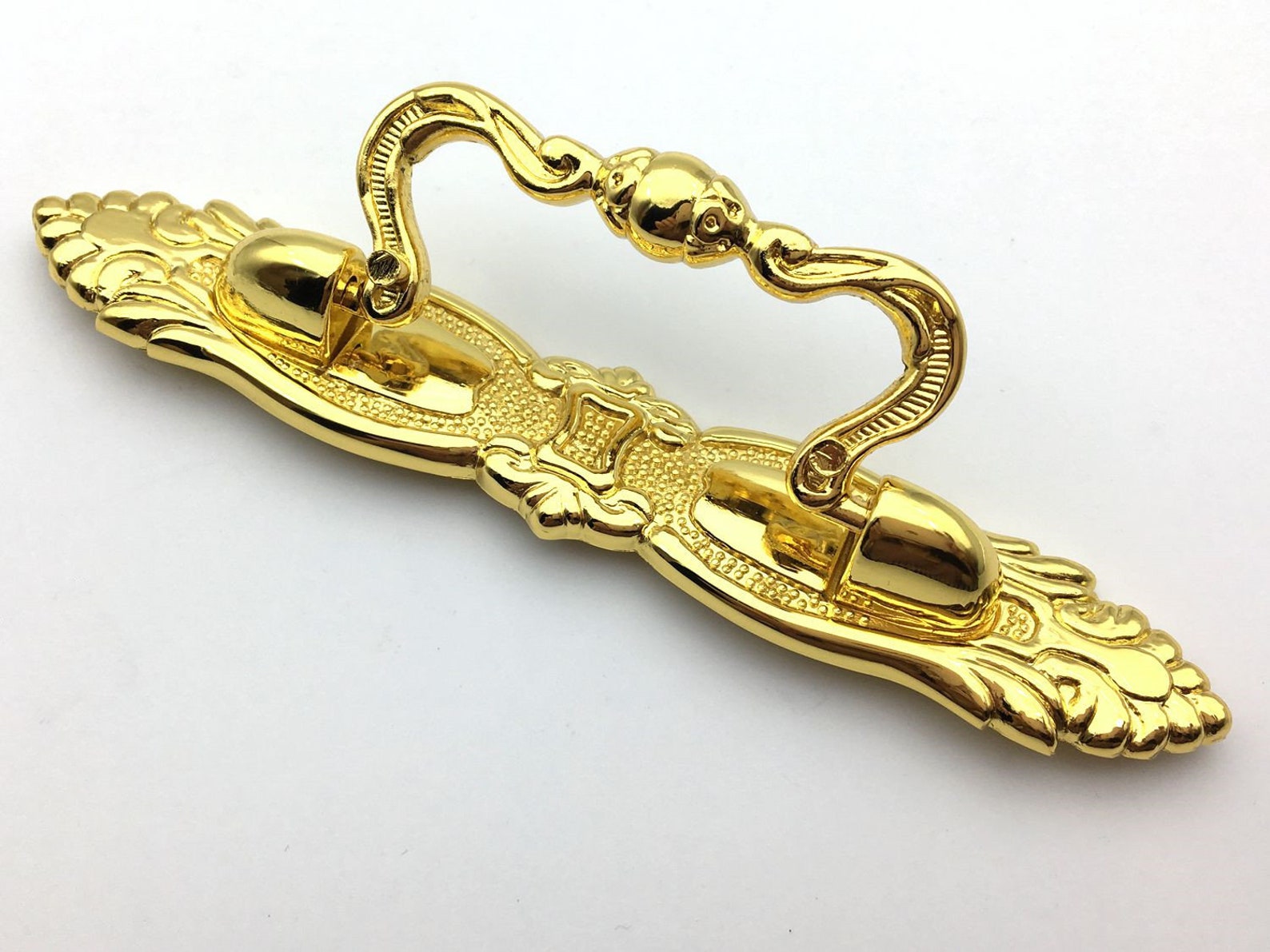 2.5 Gold Bail Drawer Pulls Handle Vintage Style Drop Etsy