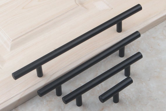 Black Cabinet Handles Pulls Knobs Drawer Pull Handles Dresser Etsy