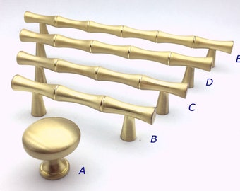 64 76 96 128 160 mm Gold Bambus Kommodengriff Möbelgriff Möbelgriffe Möbel Griff Schrank Schubladen Griffe Schrankgriff Türgriffe Küche