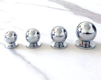 Drawer Knobs Dresser Pulls Handles Cabinet Knobs Handles Pull Knob Silver Chrome Polished Small Tiny Mini Knob Kitchen LynnsGraceland