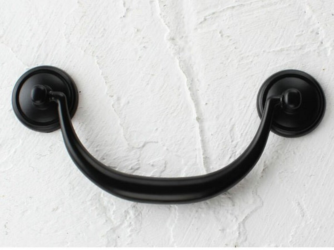 4.25 Vintage Style Bail Drawer Pulls Handle Black Etsy