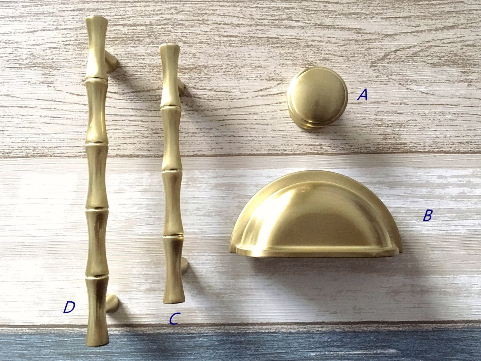Brushed Gold Cup Pull Gold Bamboo Drawer Pull Handles Etsy