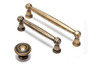 3.75 "5" Manijas del gabinete Tiradores Perillas Cajón Tiradoras Aparador Tiradores del gabinete Manija de la puerta Rústica Antigua Bronce Hardware de cocina 96 128 mm