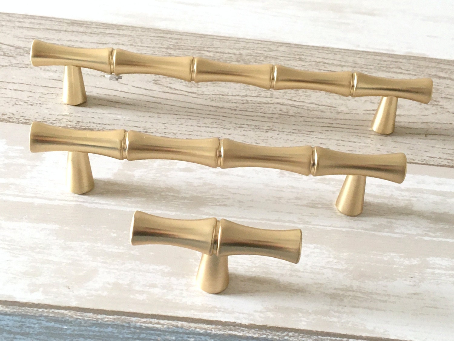 3.75 5 CC Gold Bamboo Drawer Pull Handles Etsy