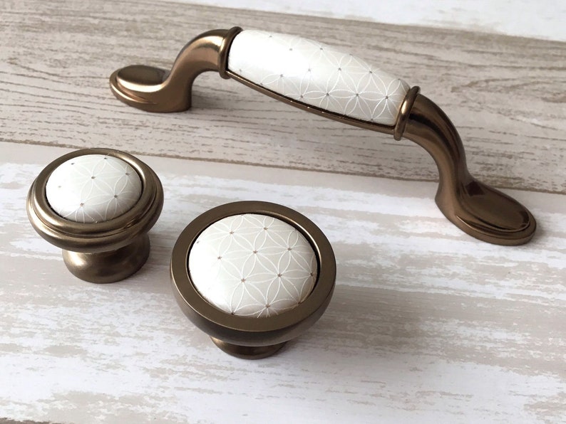 3.75 5 Cream Pull Handles Drawer Pulls Etsy