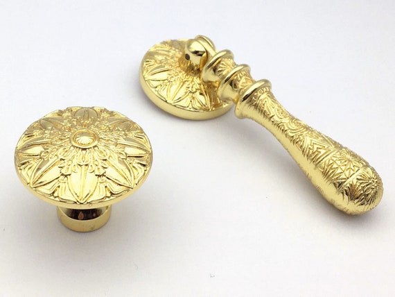 Gold Knob Pull Cabinet Pull Gold Drop Hanging Drawer Knob Pull Etsy