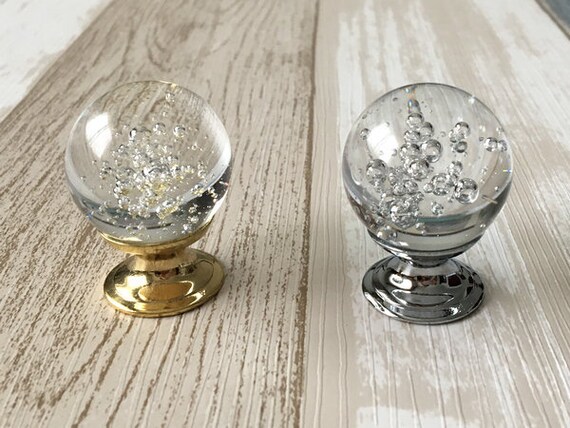 Bubble Glass Knob Drawer Pull Crystal Handle Pull Knobs Door Etsy