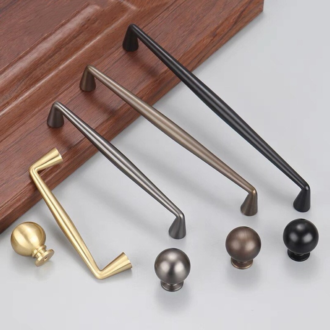 Solid Brass Large Cabinet Handles Drawer Knobs Wardrobe Pulls Pulls ...