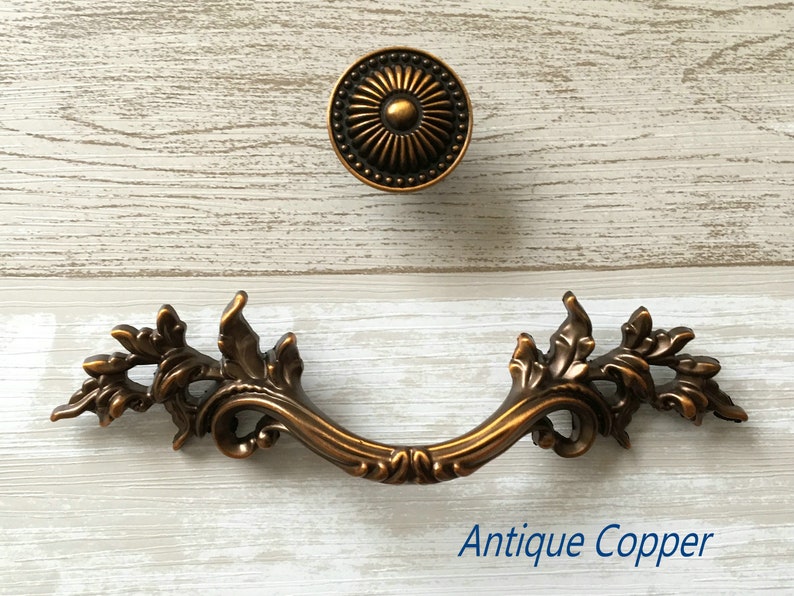 3 U201c Leafy Drawer Pull Handle Leaf Cabinet Knob Antique Silver