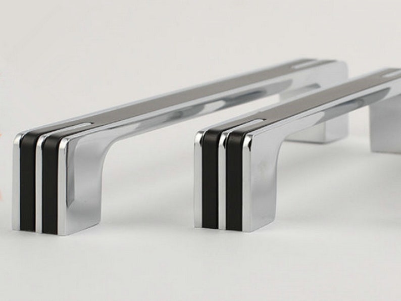 Pull Handles Drawer Handles Chrome Black White Silver Etsy