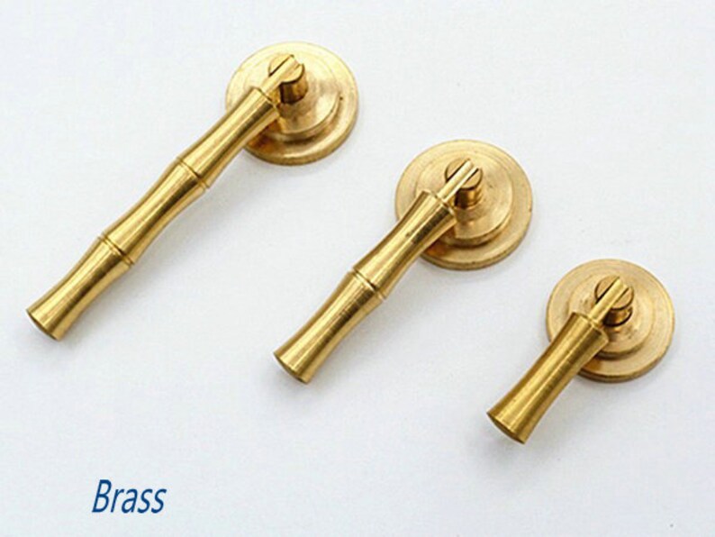 Bamboo Pendant Knob Brass Drawer Knob Drop Pull Knob Etsy