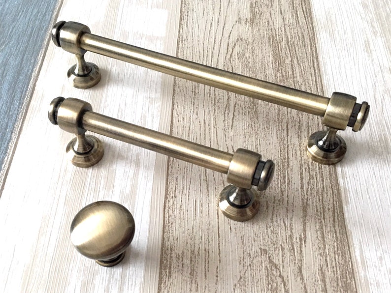 3.5 6 Handles Pulls Knobs Brushed Bronze Etsy
