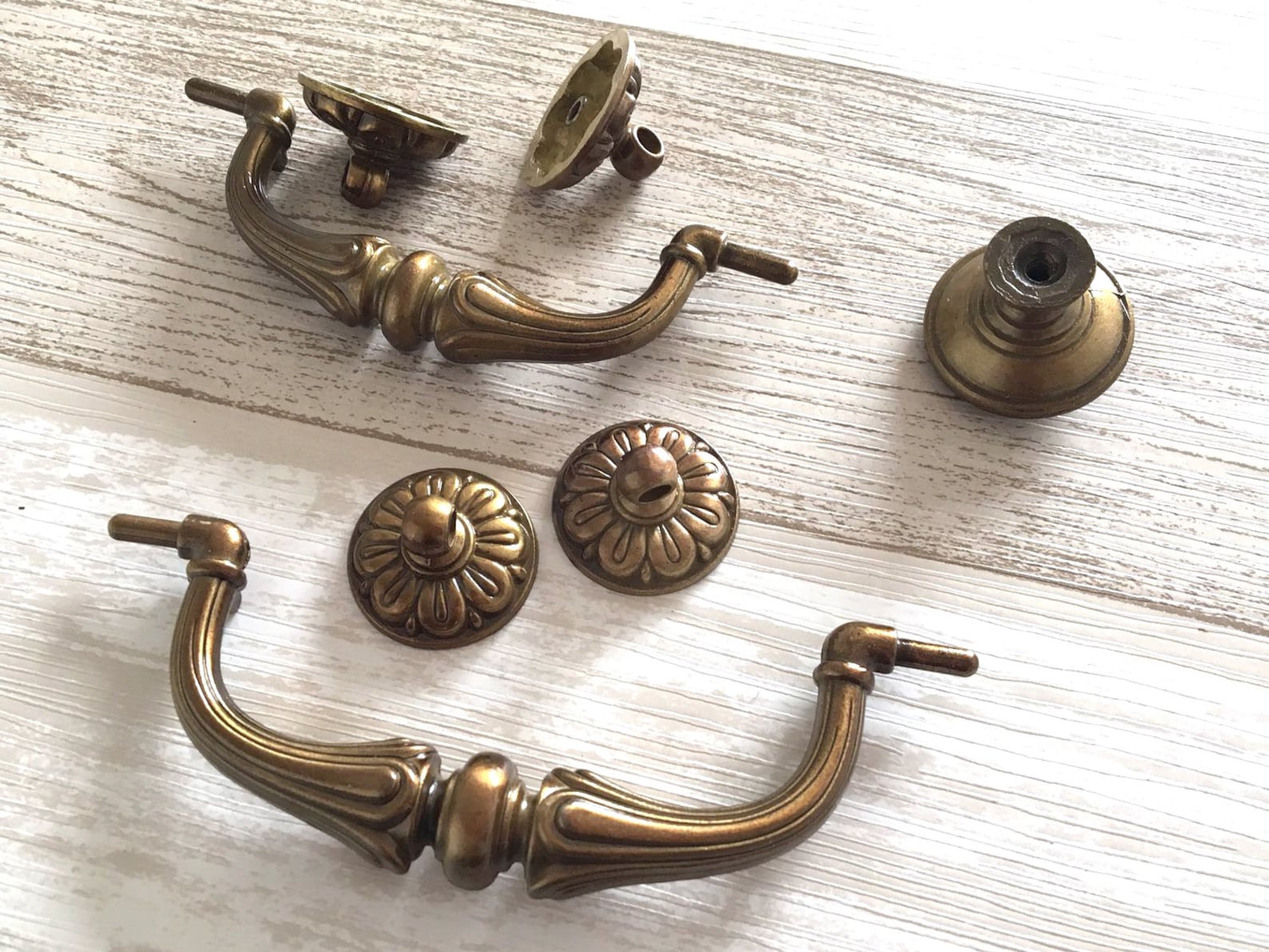 3.75 4.5 Antique Brass Drawer Pulls Handle Bail Etsy