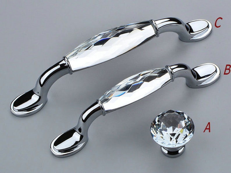 3.75 5 Glass Drawer Pull Crystal Handle Pull Knobs Etsy