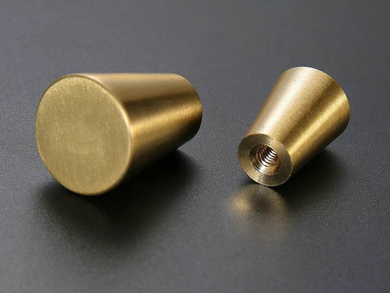 Brass Knobs Brass Drawer Pulls Taper Shaped Tapered Drawer Etsy