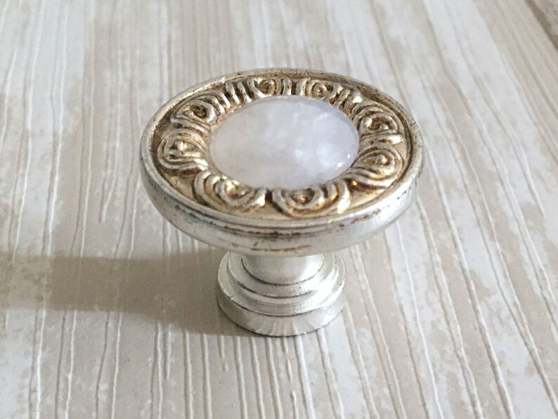 Shabby Chic Möbel Knäufe Creme Weiß Antike Silber Kommoden | Etsy