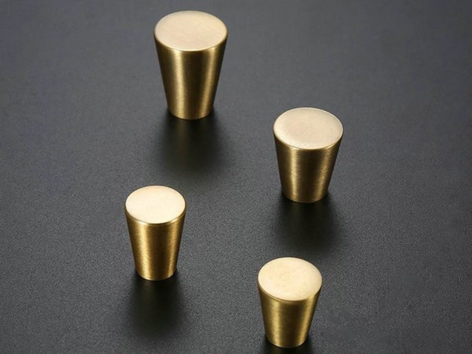 Brass Knobs Brass Drawer Pulls Taper Shaped Tapered Drawer Etsy