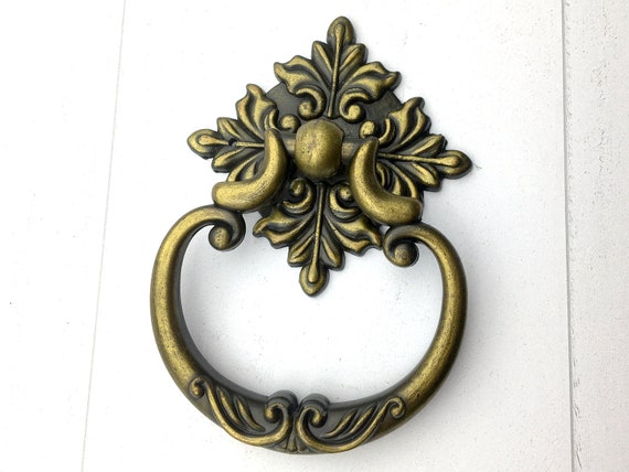 Large Vintage Look Drop Ring Knob Drawer Pull Single Pull Antique