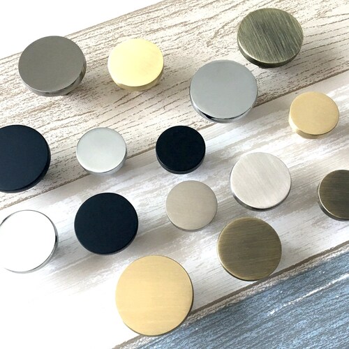 Circle Knob Gold Knobs Matte Black Drawer Pulls Oil Rubbed Etsy