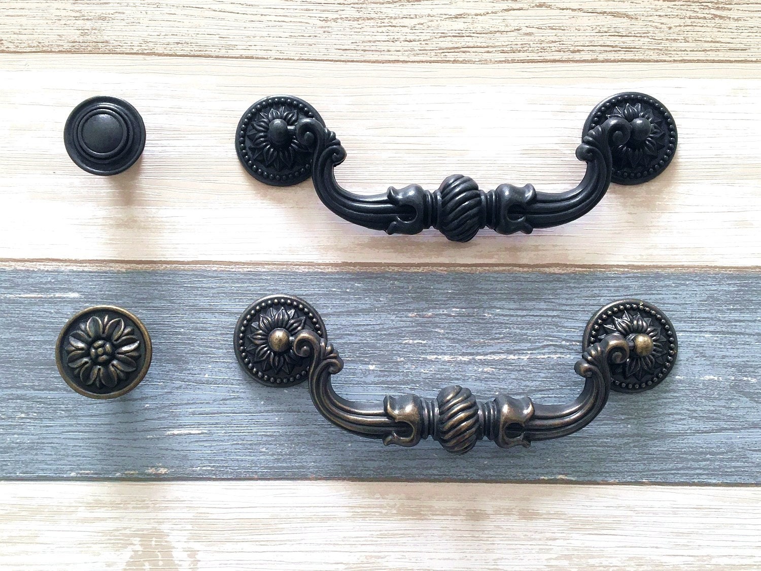 Black Wrought iron Drawer Bail Pull 4.5 L Drop Style Swing