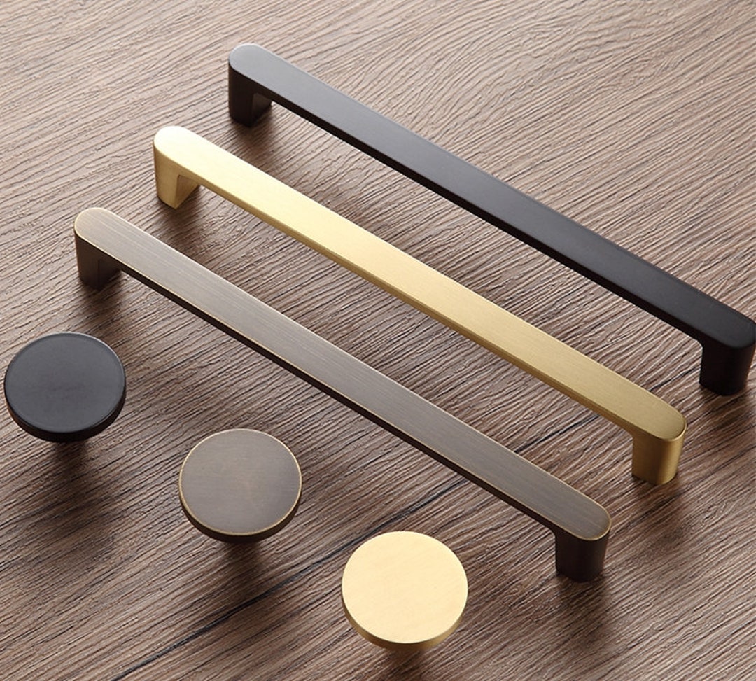 Brushed Gold Brass Cabinet Pull Handles Drawer Pull Handles Dresser Pulls  Matte Black Bronze Cabinet Pulls Lynns Graceland 96 128 160 192 Mm -  UK