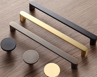 Brushed Gold Brass Cabinet Pull Handles Drawer Pull Handles