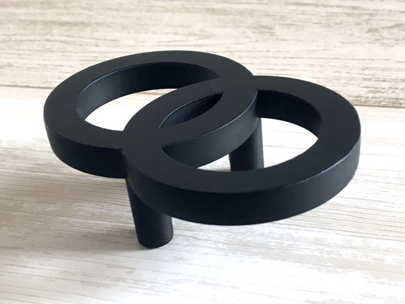 Matte Black Circle Drawer Pull Knob Dresser Knobs Etsy