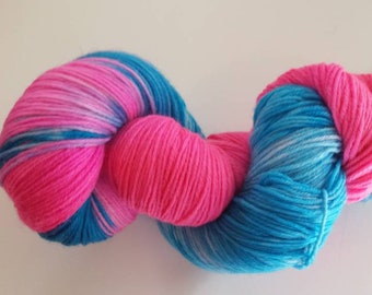 Hand Dyed SW Merino/Nylon Fingering Weight - "Hubba Bubba"