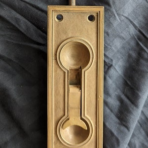 BIG! Antique Vintage Old Salvaged Reclaimed SOLID Cast Bronze Double Door Flush Bolt Flushbolt Rod Bolt Slide Latch Hardware