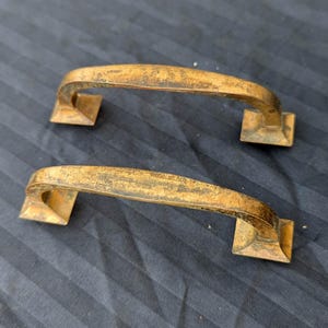 3 Pairs available Vintage Old Reclaimed Salvaged Cast Bronze Drawer Cabinet Door Furniture Pull Handle