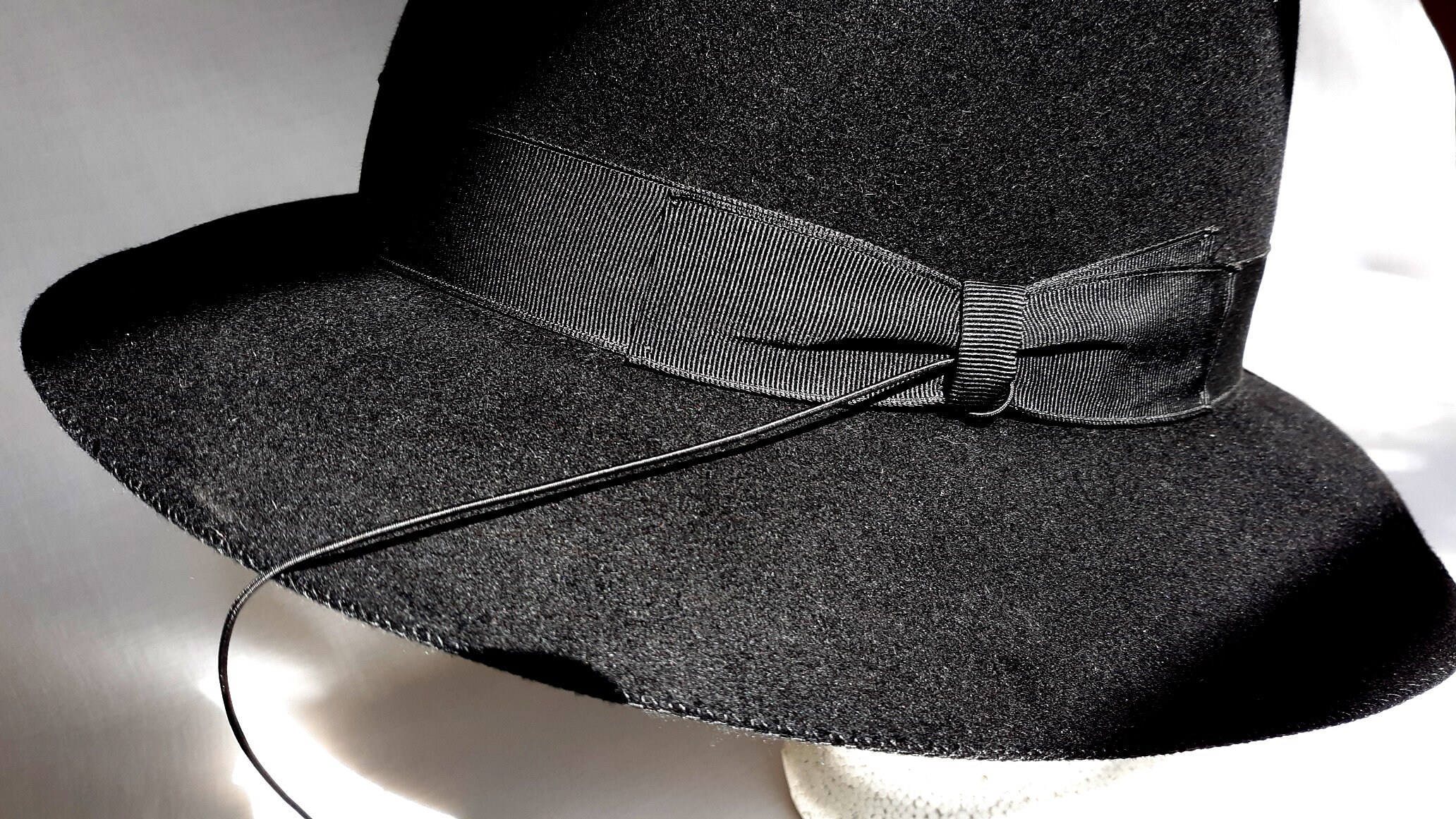 Vintage borsalino antica casa hat grand prix Fondata wool hat Vintage Borsalino Antica Casa Alessandria Hat Black Wool  main image 2