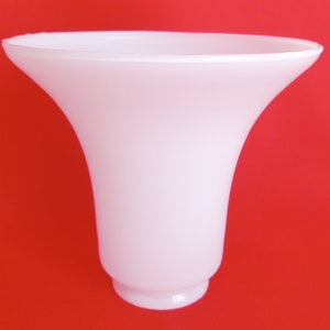 Vintage Bright White Glass Lampshade Cased Glass Bell Shape Fan Chandelier Retro Lighting Replacement Shade Fitter 2.25”