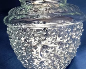 Vintage MCM Acorn Beehive Shaped Clear Glass Globe Ceiling Light Wall Sconces Replacement Lampshade 3.25” Fitter-NOS