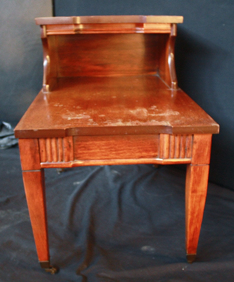 Vintage Wood Side Two Tiered End Table Etsy