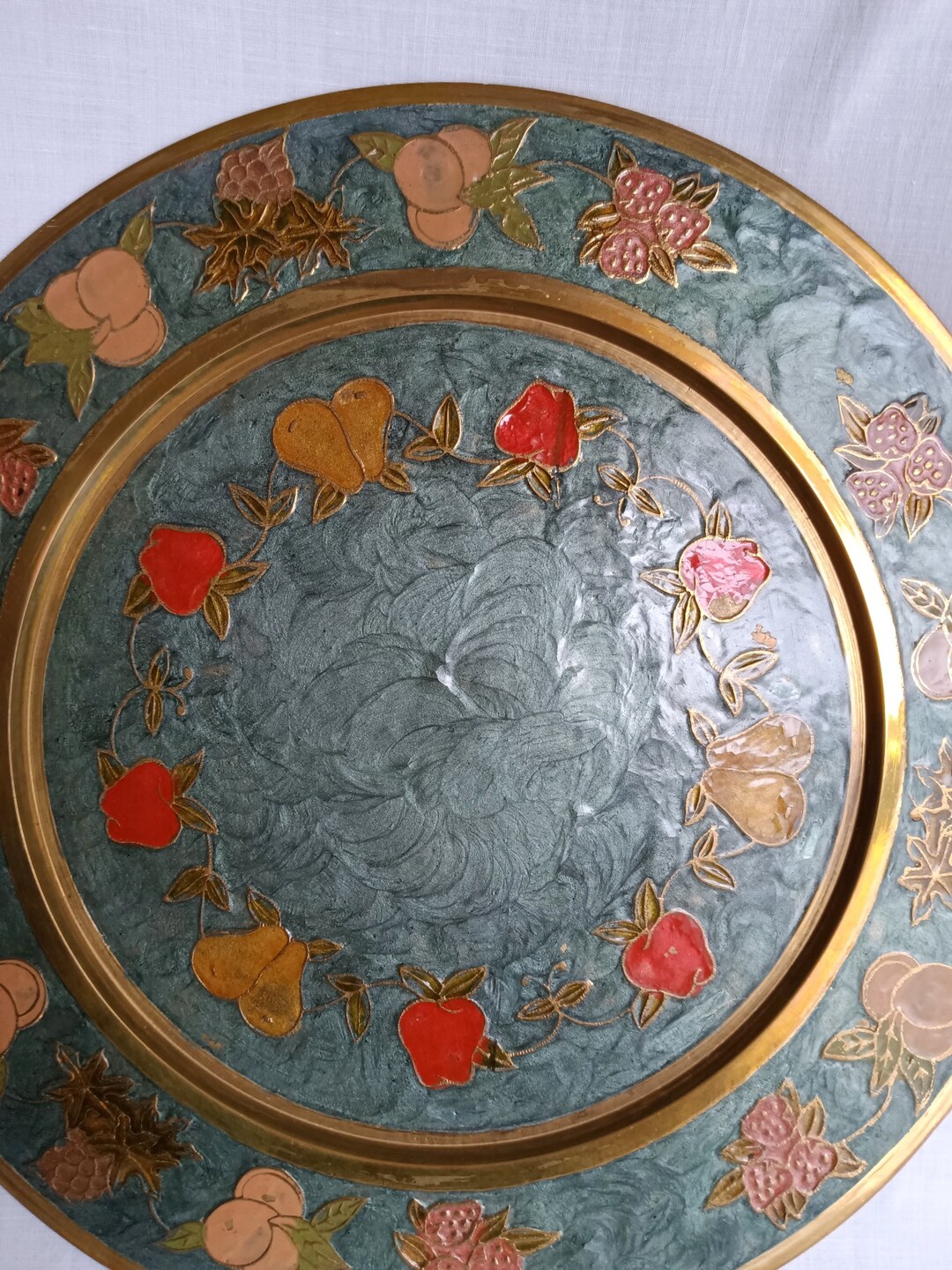 Plat de service vintage en métal argenté massif | Kaufen auf