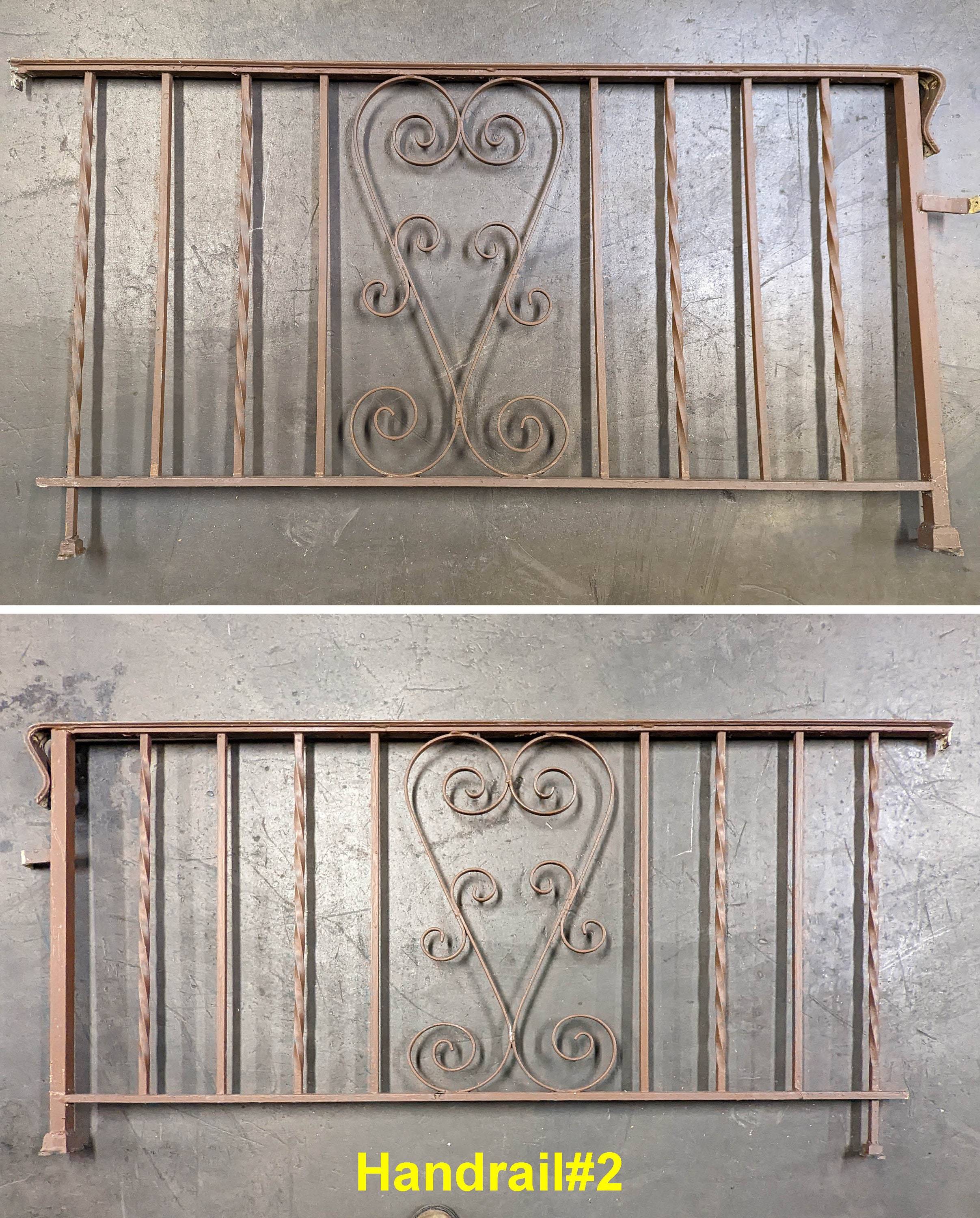Old Handle Railing Lot 7 (55ft) Antique Vintage Old Salvaged Reclaimed Steel Wrought Iron ...