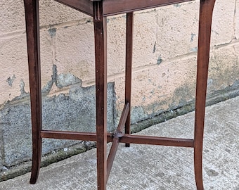 Antique Vintage Old Reclaimed Salvaged DISTRESSED SOLID Mahogany Wood Wooden Shelf Plant Pot Lamp Stand End Side Accent Table Nightstand