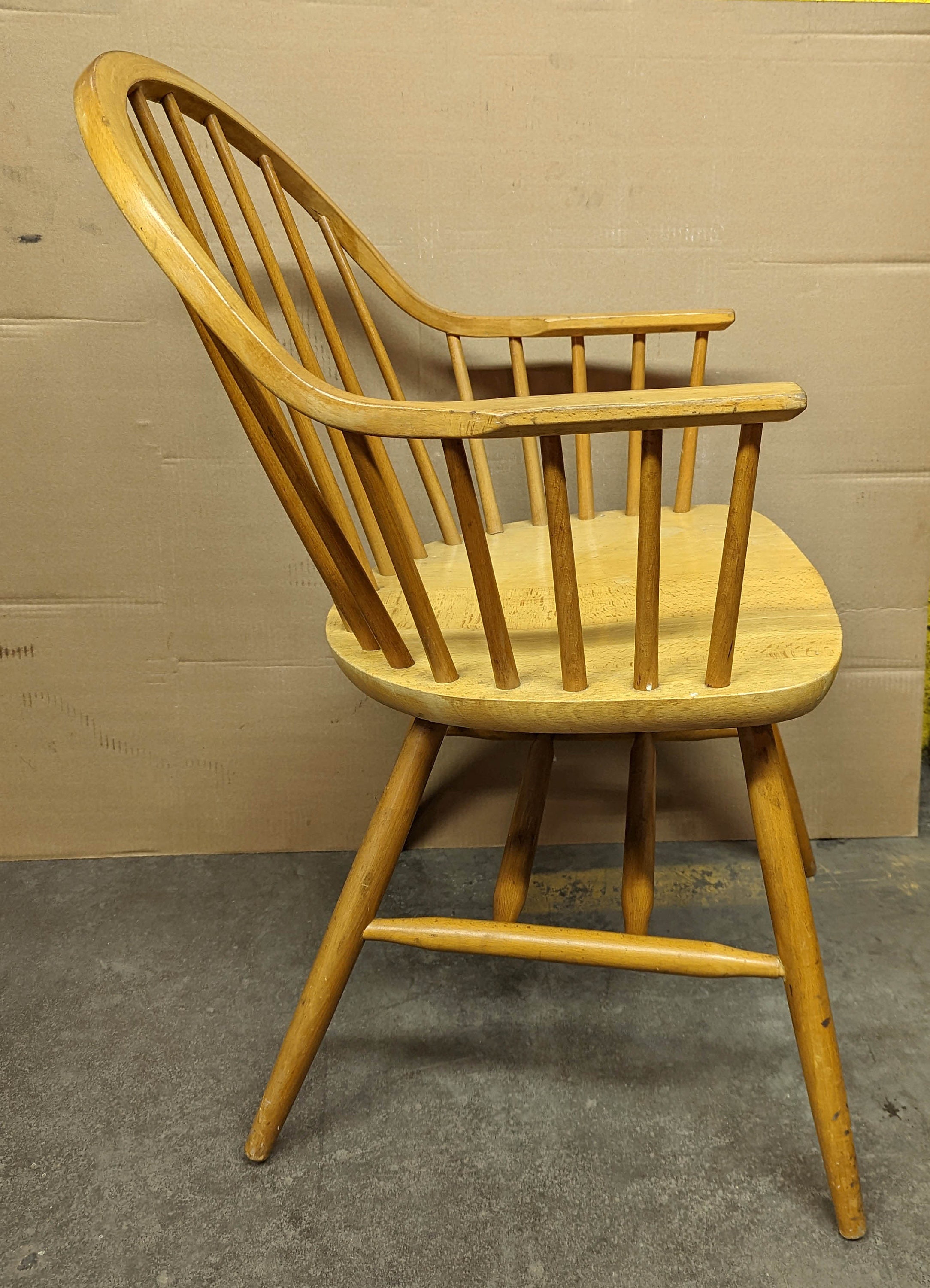 Rustic Spindle Chair Wide Vintage Antique Old Rustic Solid Maple Wood Wooden Spindle Back ...