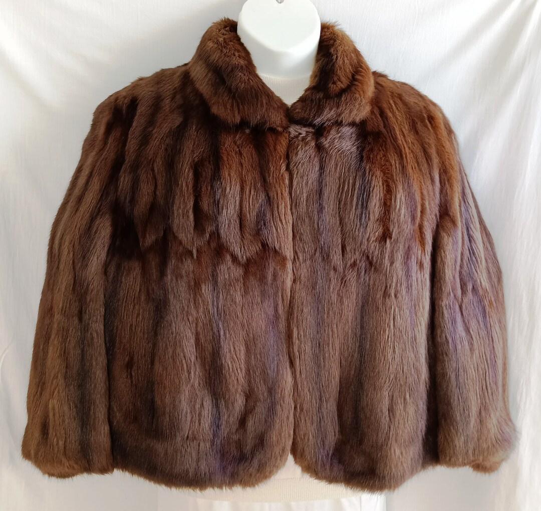 Minnie Rose Mongolian Fur Cape Camel