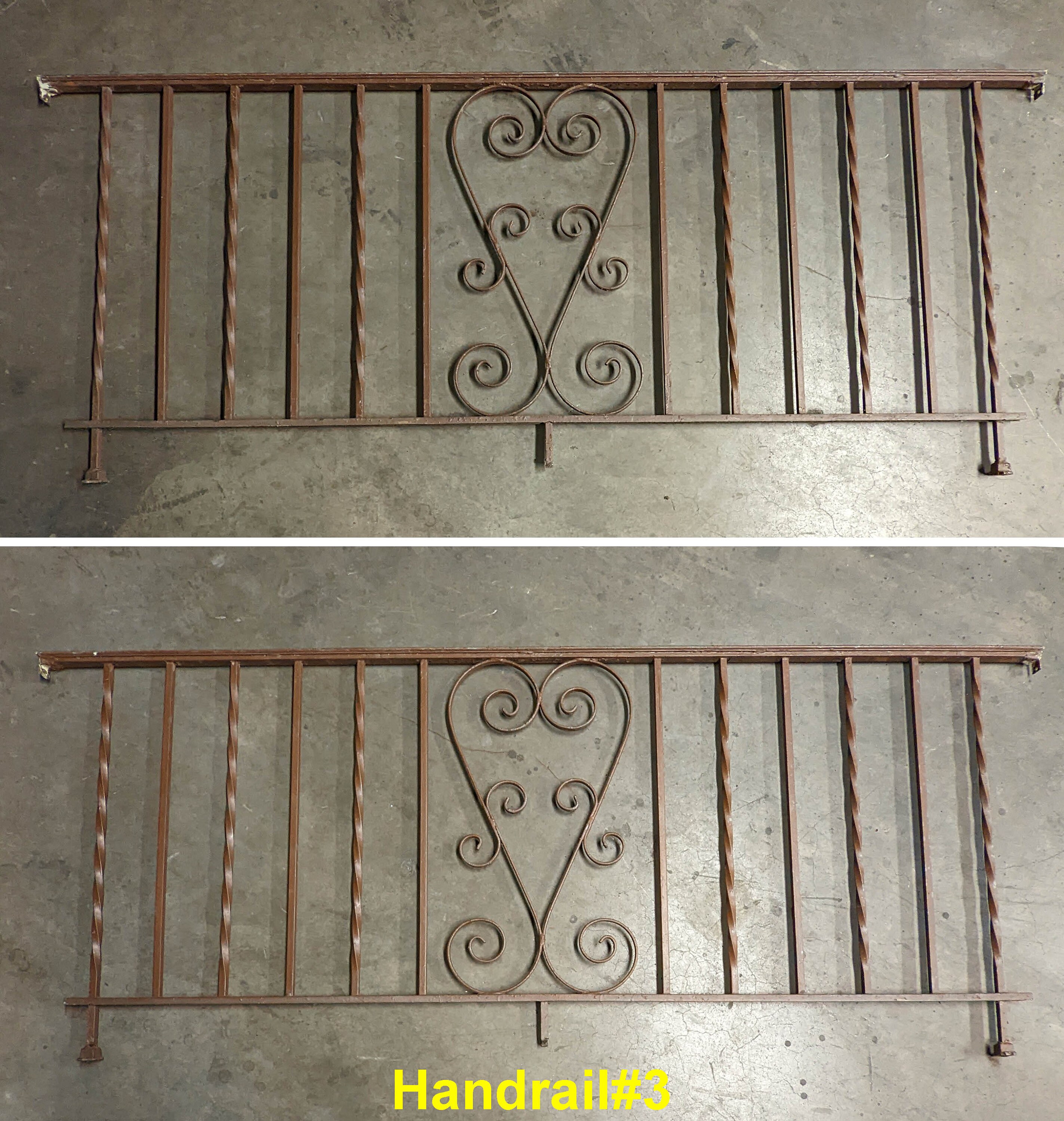 Old Handle Railing Lot 7 (55ft) Antique Vintage Old Salvaged Reclaimed Steel Wrought Iron ...