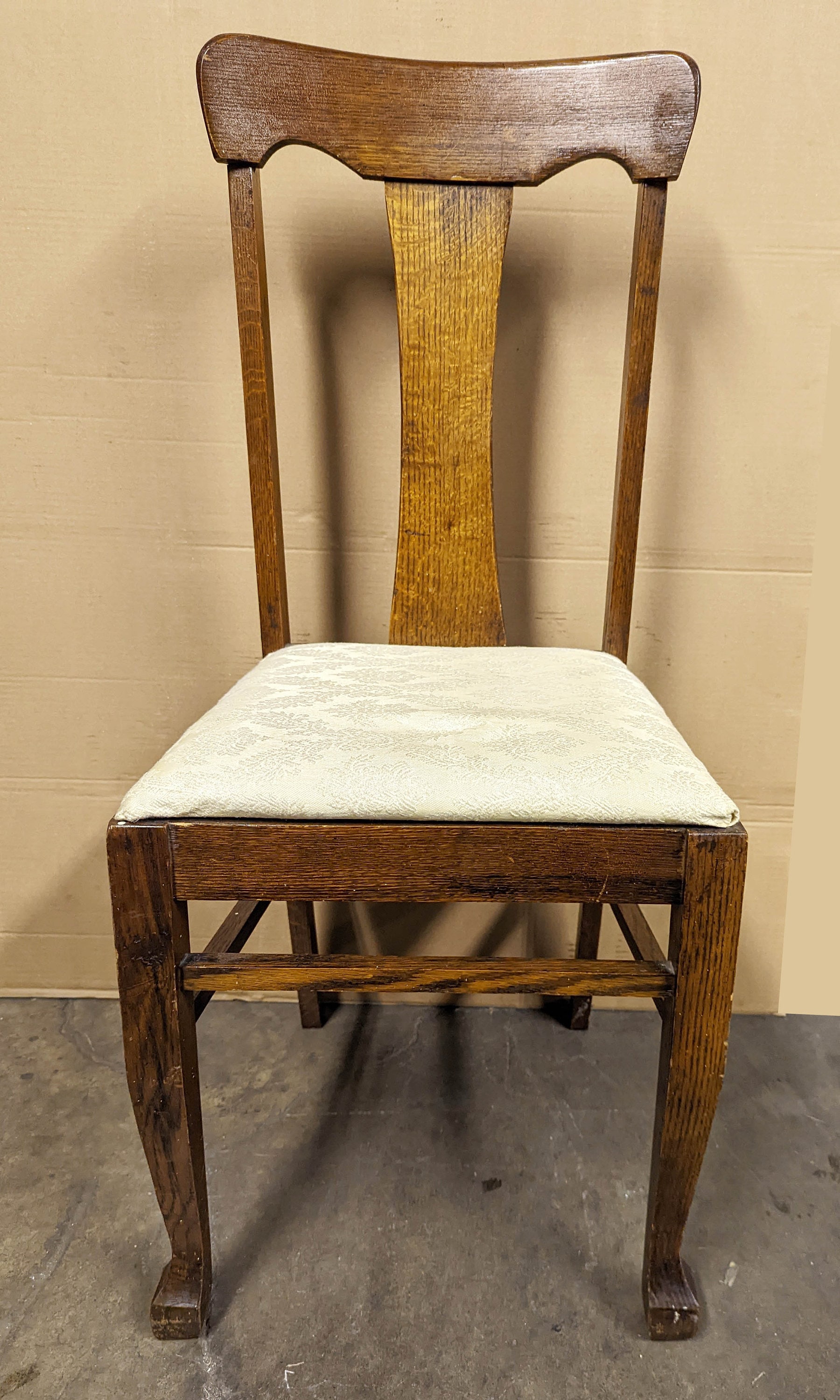 ダイニングチェア Vintage Fabric Wooden Chair Antique Vintage Old SOLID Oak Wood Wooden Side Dining Desk Chair