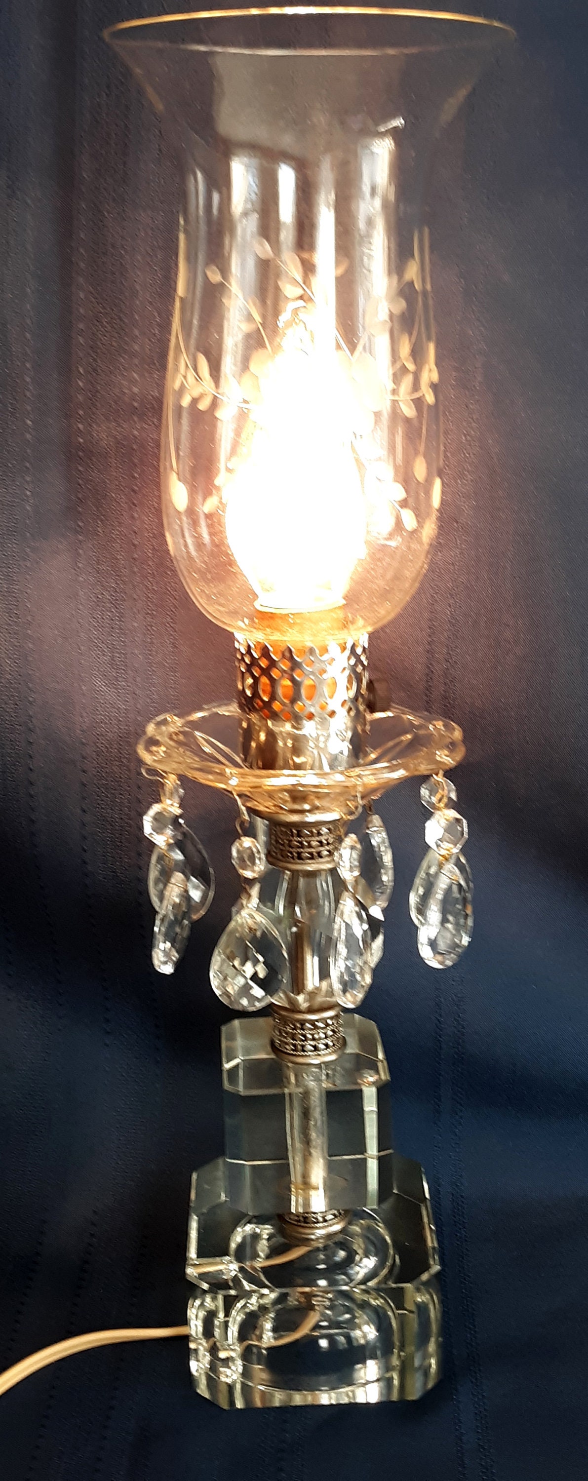 Vintage lead crystal table lamps discount