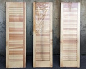 Set of 3 Vintage NOS 9 quot x32 quot Pine Indoor Shutter Plantation Style Natural Wood Louvered Window Adjustable Moveable Cabinet Door Country Decor